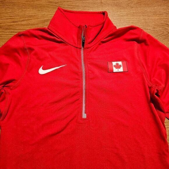 Nike Canada Pro Elite Running 1/2 Zip Lightweight Running Jacket Small S Red New - Picture 4 of 14